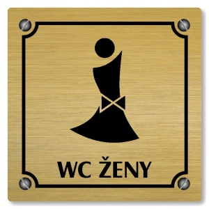 WC ženy, 118x118mm, zlatá, Kansas